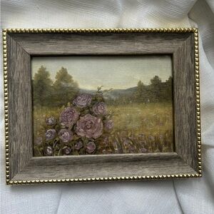 “The Way You Found Me” Framed Floral Landscape Wall Art - Lavender Roses